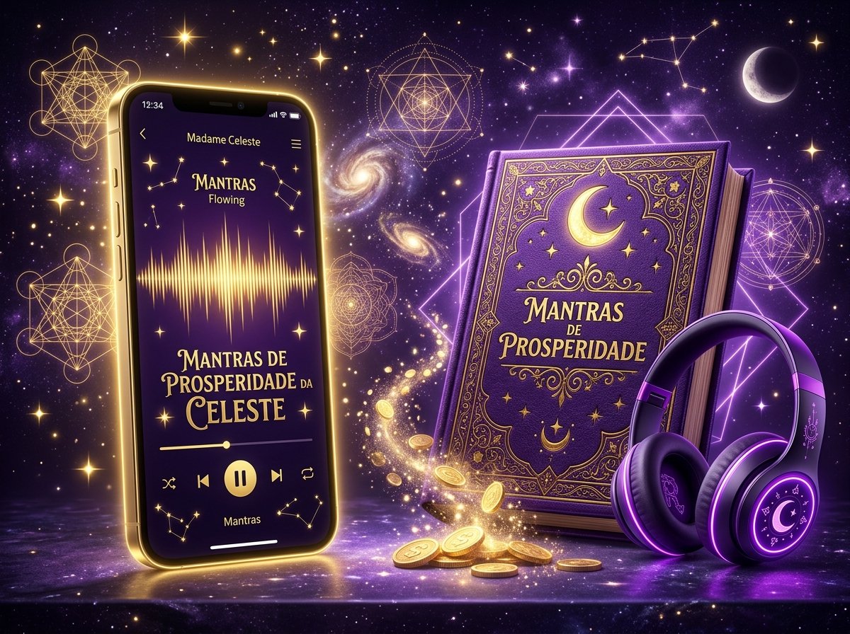 Mockup dos Mantras de Prosperidade de Madame Celeste